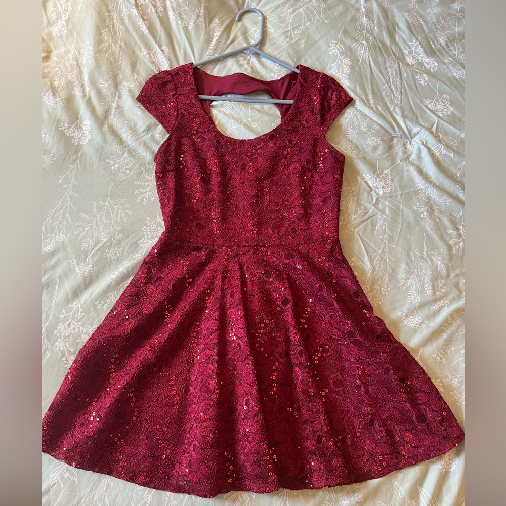 Red sequin dress